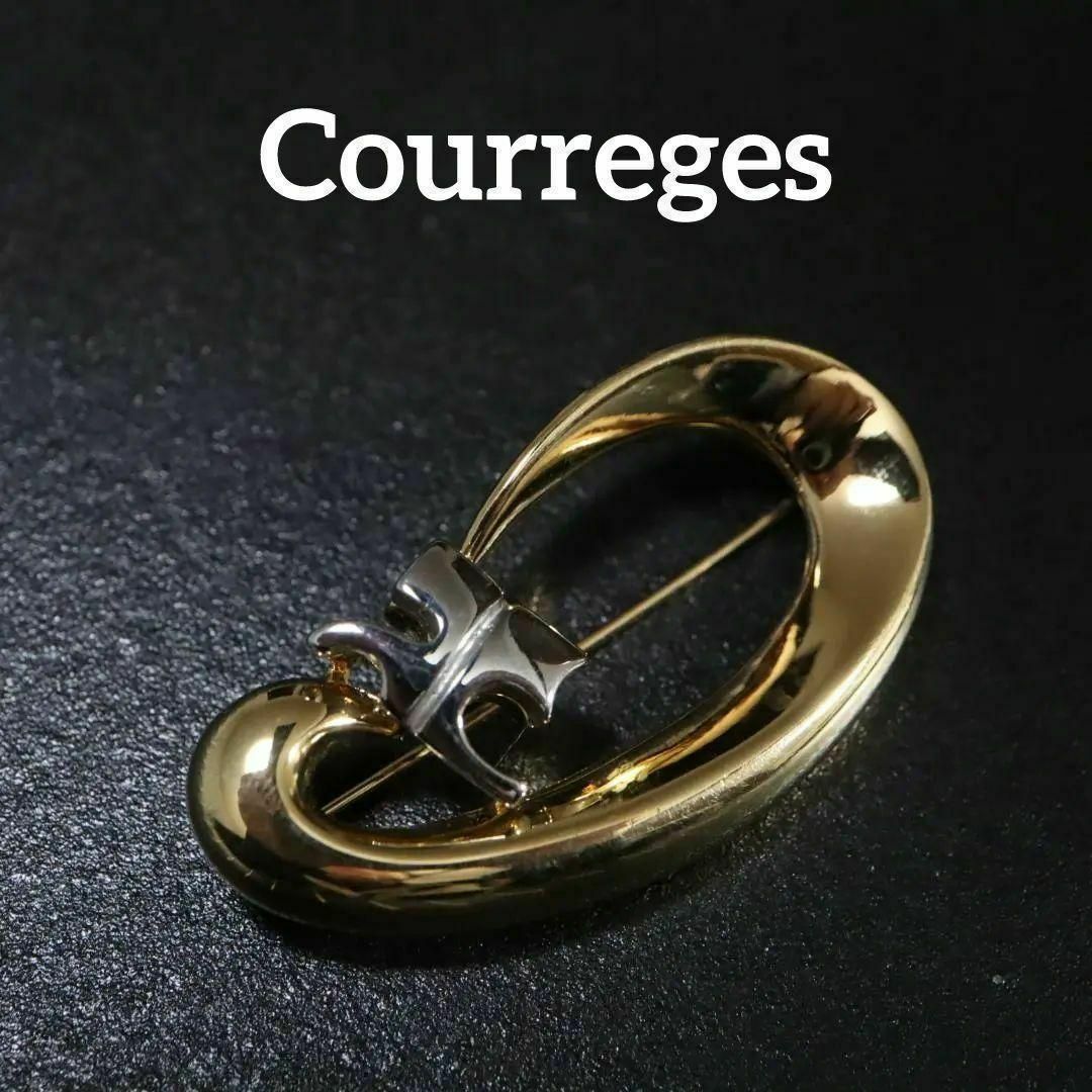 Courreges(クレージュ)の【匿名配送】 クレージュ ブローチ ゴールド ロゴ シルバー レディースのアクセサリー(ブローチ/コサージュ)の商品写真