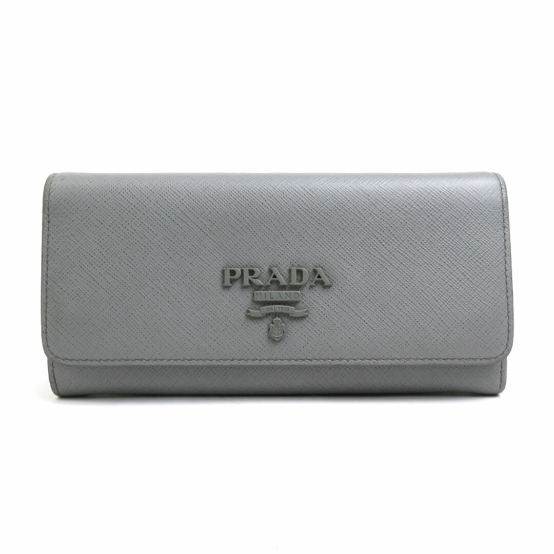 プラダ PRADA 二つ折り長財布 レザー グレー ユニセックス 1MH132 送料無料 h29638g