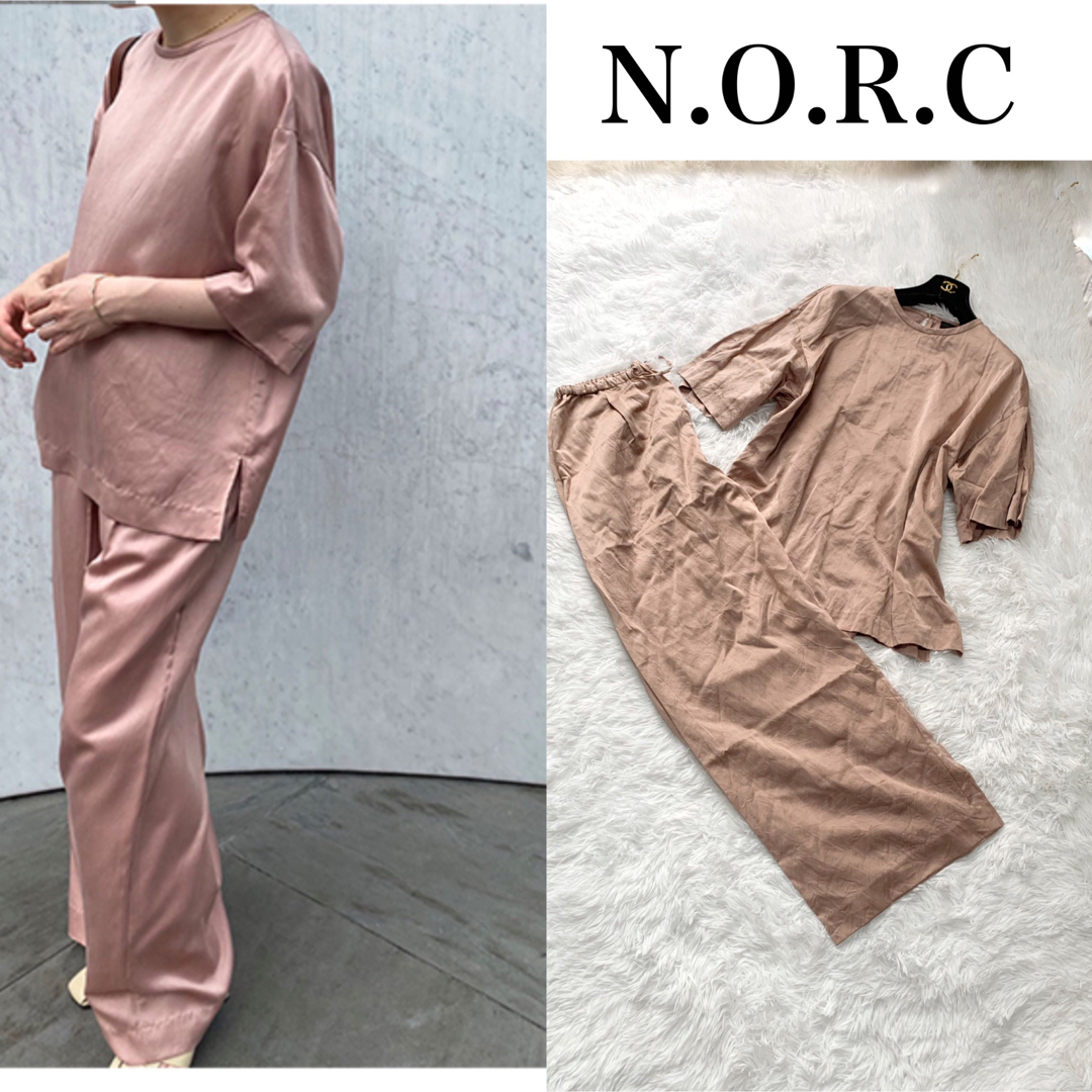 【激安出品】N.O.R.C シルクコットンセットアップ サテン 大きめサイズ