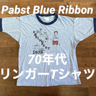 Pabst Blue Ribbonパブストブルーリボン企業物ビールTシャツ(Tシャツ/カットソー(半袖/袖なし))