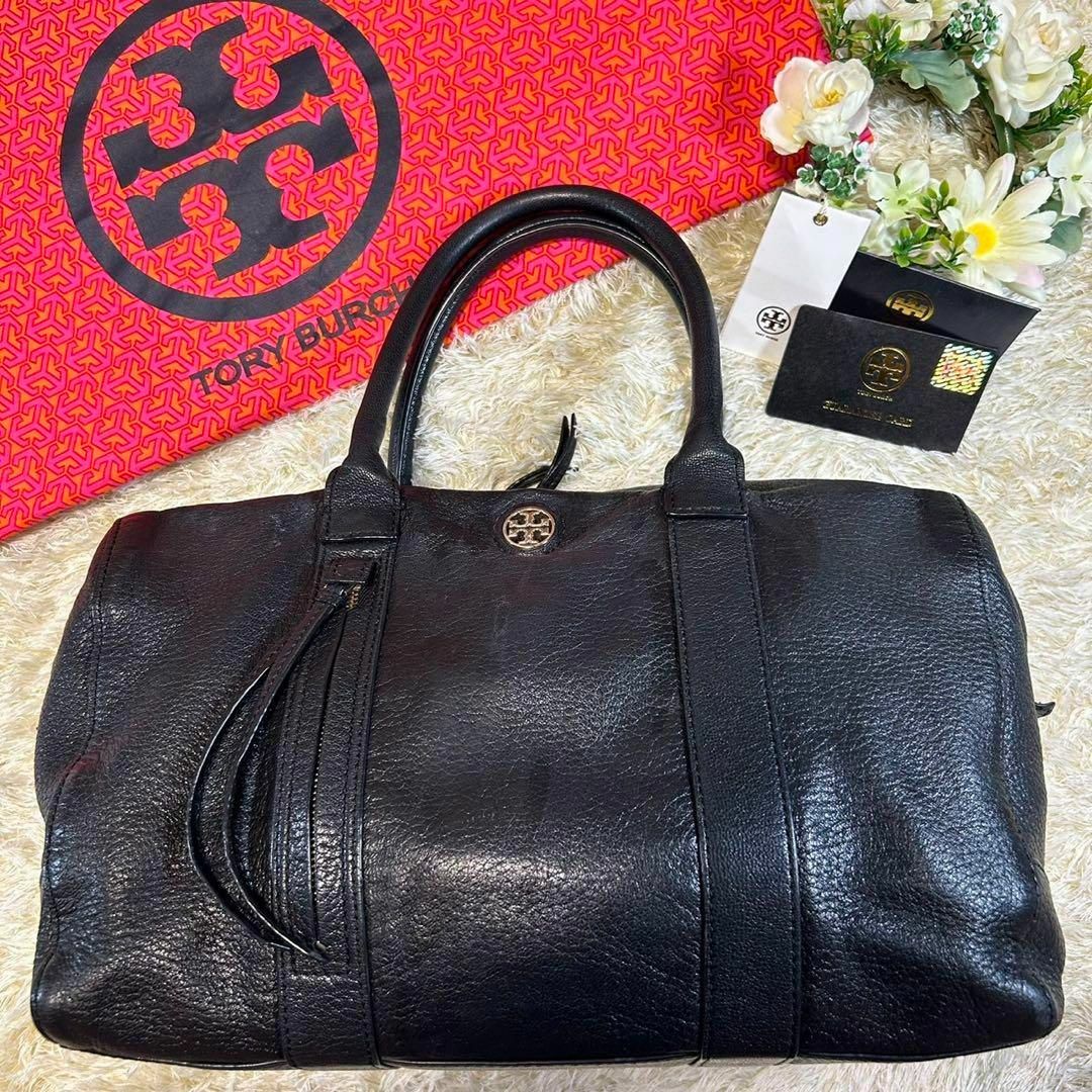 Tory Burch - 【美品】トリーバーチ ミニボストンバッグ 黒 レザー