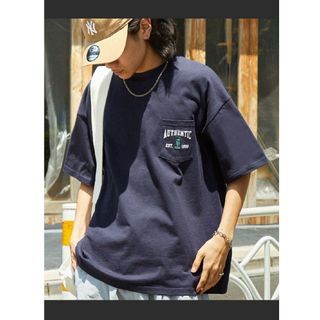 ユーエスポロアッスン(U.S. POLO ASSN.)の【U.S. POLO ASSN.】ロゴ刺繍 ビッグシルエットポケット半袖Tシャツ(Tシャツ/カットソー(七分/長袖))