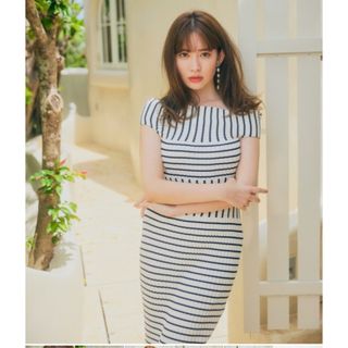 ハーリップトゥ(Her lip to)のStripe Ribbed-Knit Midi Dress(ロングワンピース/マキシワンピース)