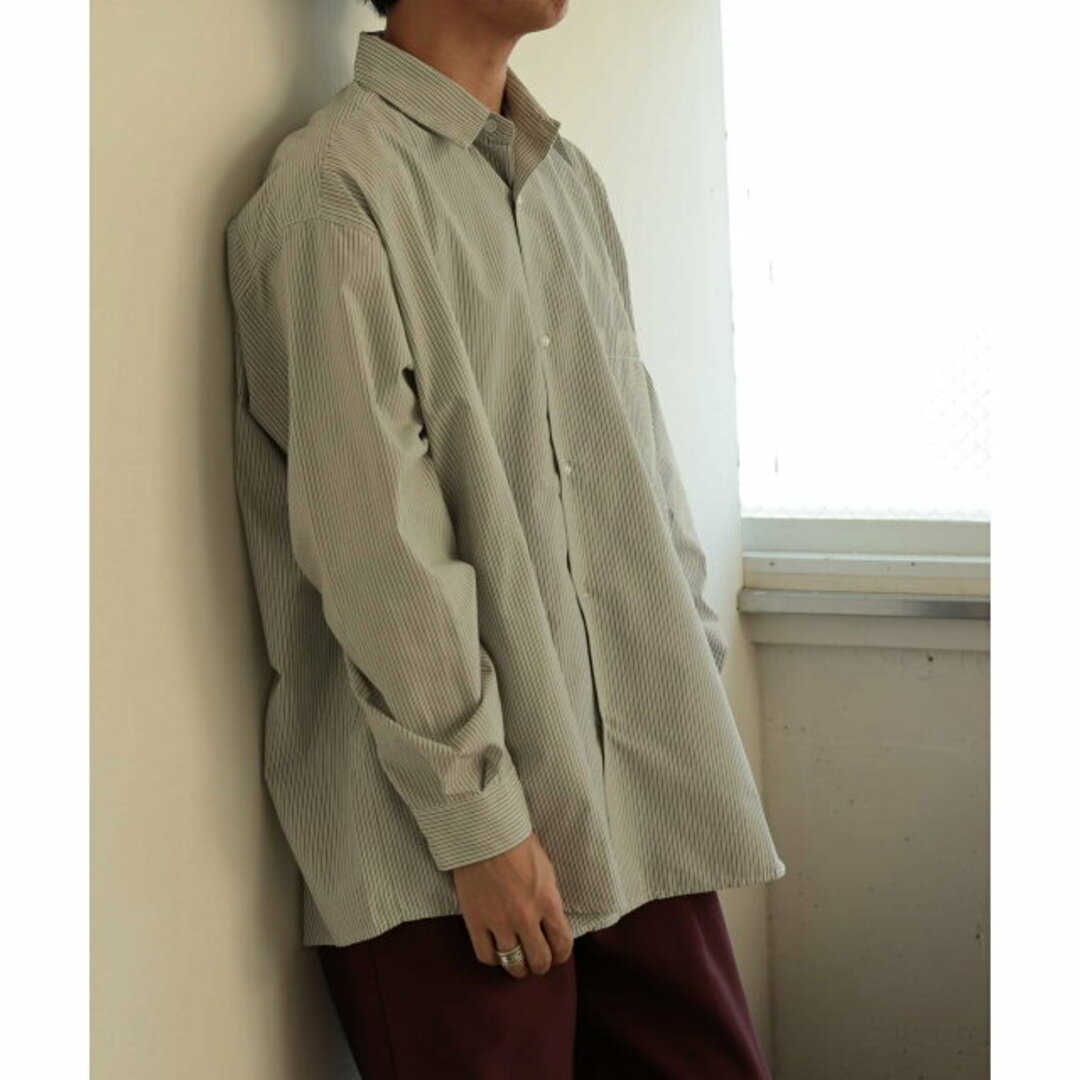 【BLK×WHT】ストライプエクストラルーズシャツB