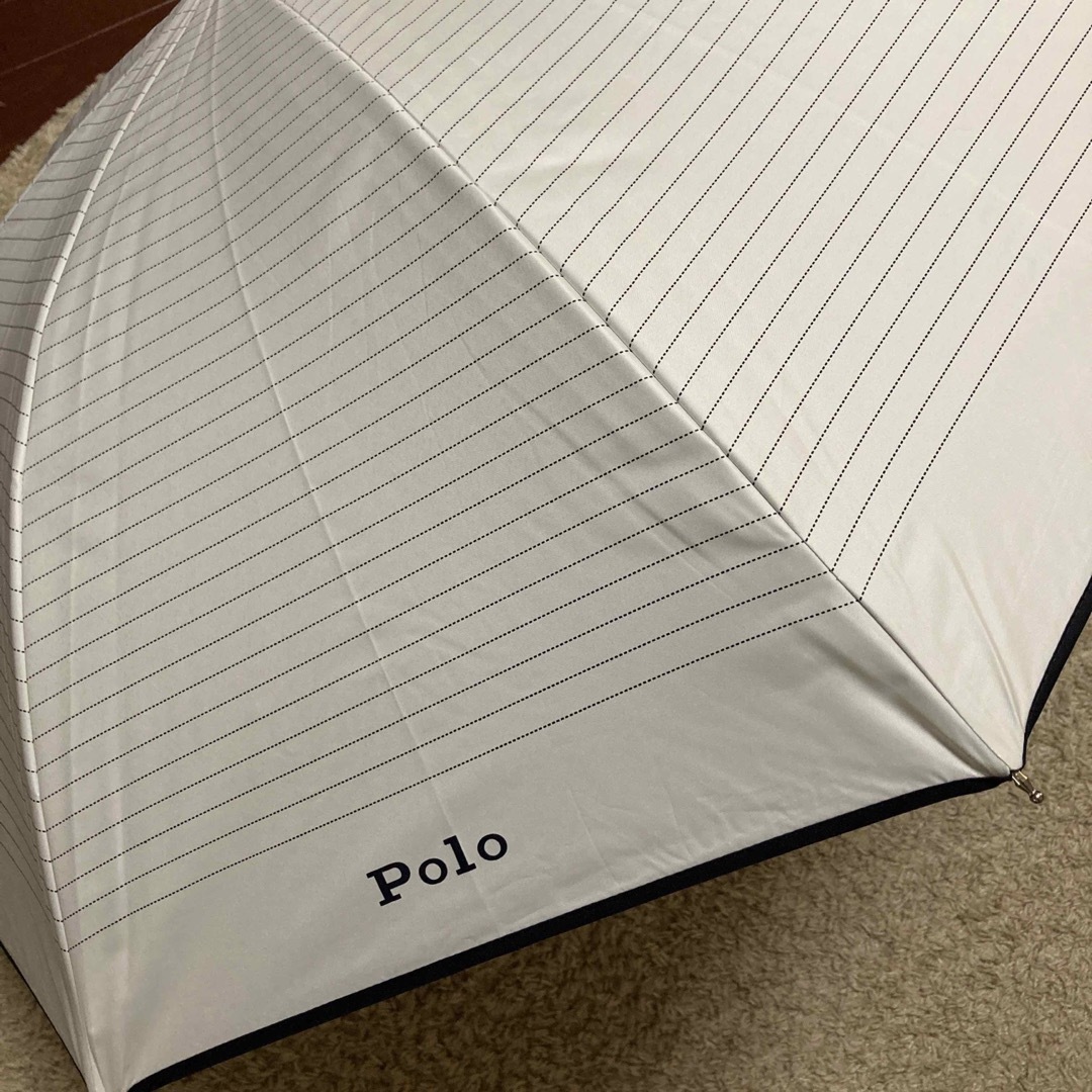 POLO RALPH LAUREN(ポロラルフローレン)の新品　ラルフローレン　晴雨兼用　日傘　ボーダー　ホワイト レディースのファッション小物(傘)の商品写真