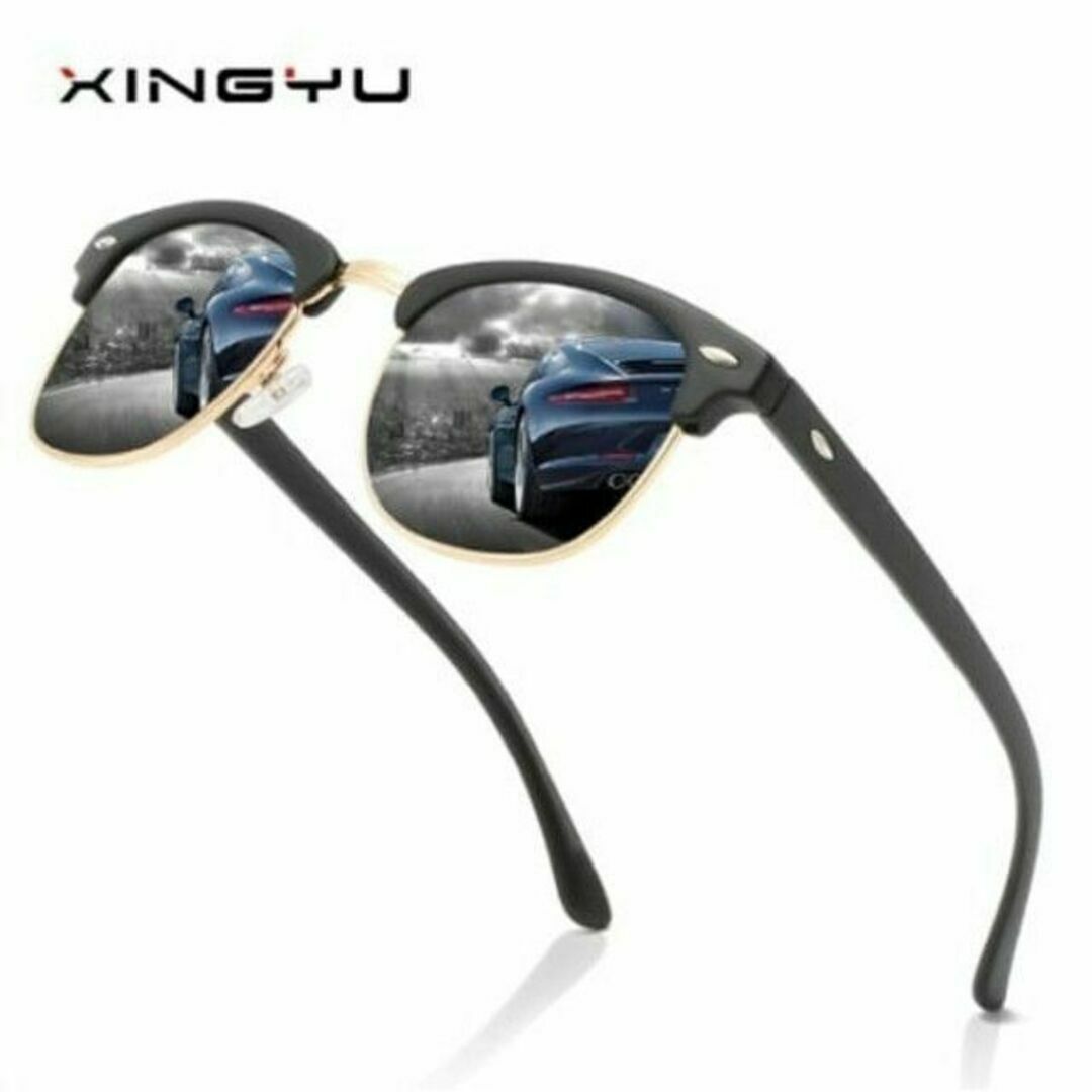 ブラック　偏光サングラス　UV400 男女兼用　アウトドア　黒　日差し対策 メンズのファッション小物(サングラス/メガネ)の商品写真