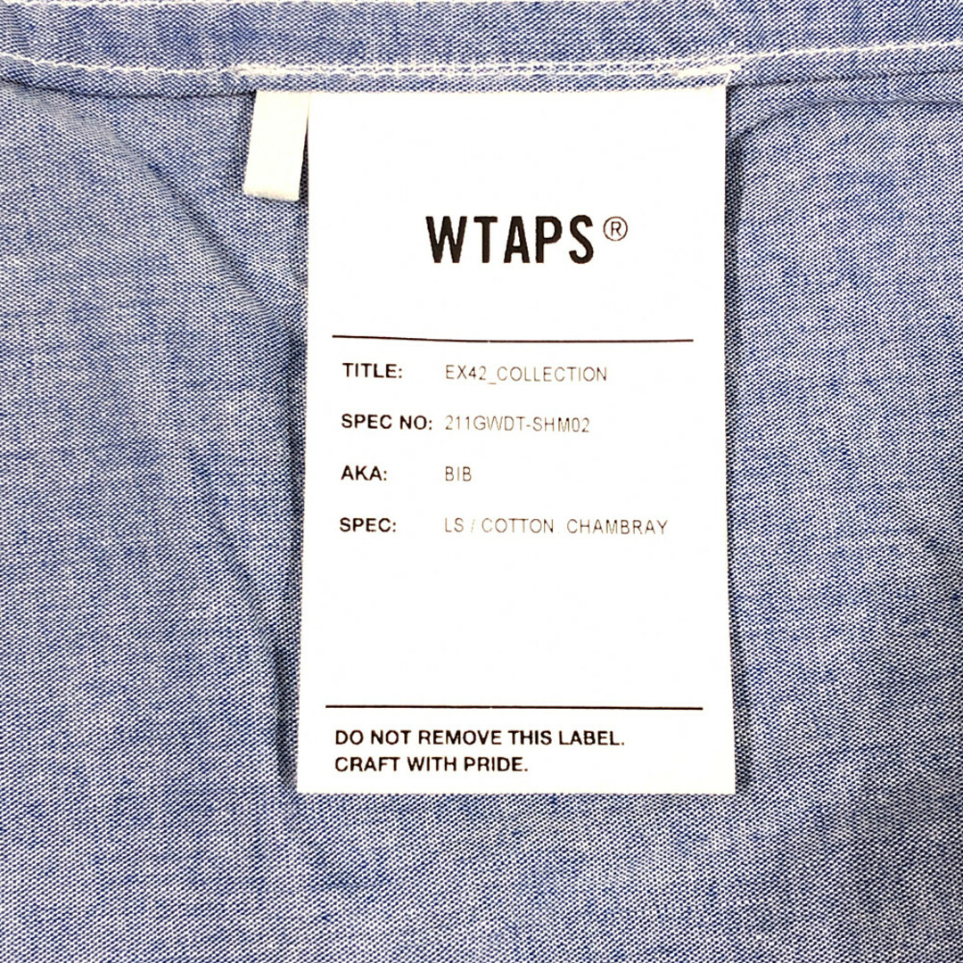 W)taps(ダブルタップス)のWTAPS ダブルタップス 21SS BIB LS シャンブレー 長袖シャツ ブルー系 サイズ4 正規品 / 31698 メンズのトップス(シャツ)の商品写真