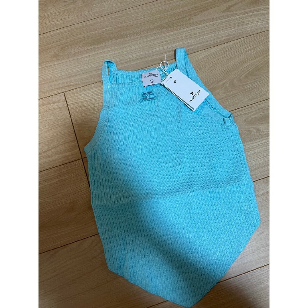 Courreges クレージュ リブ ニット ポインティ タンクトップ Mの通販