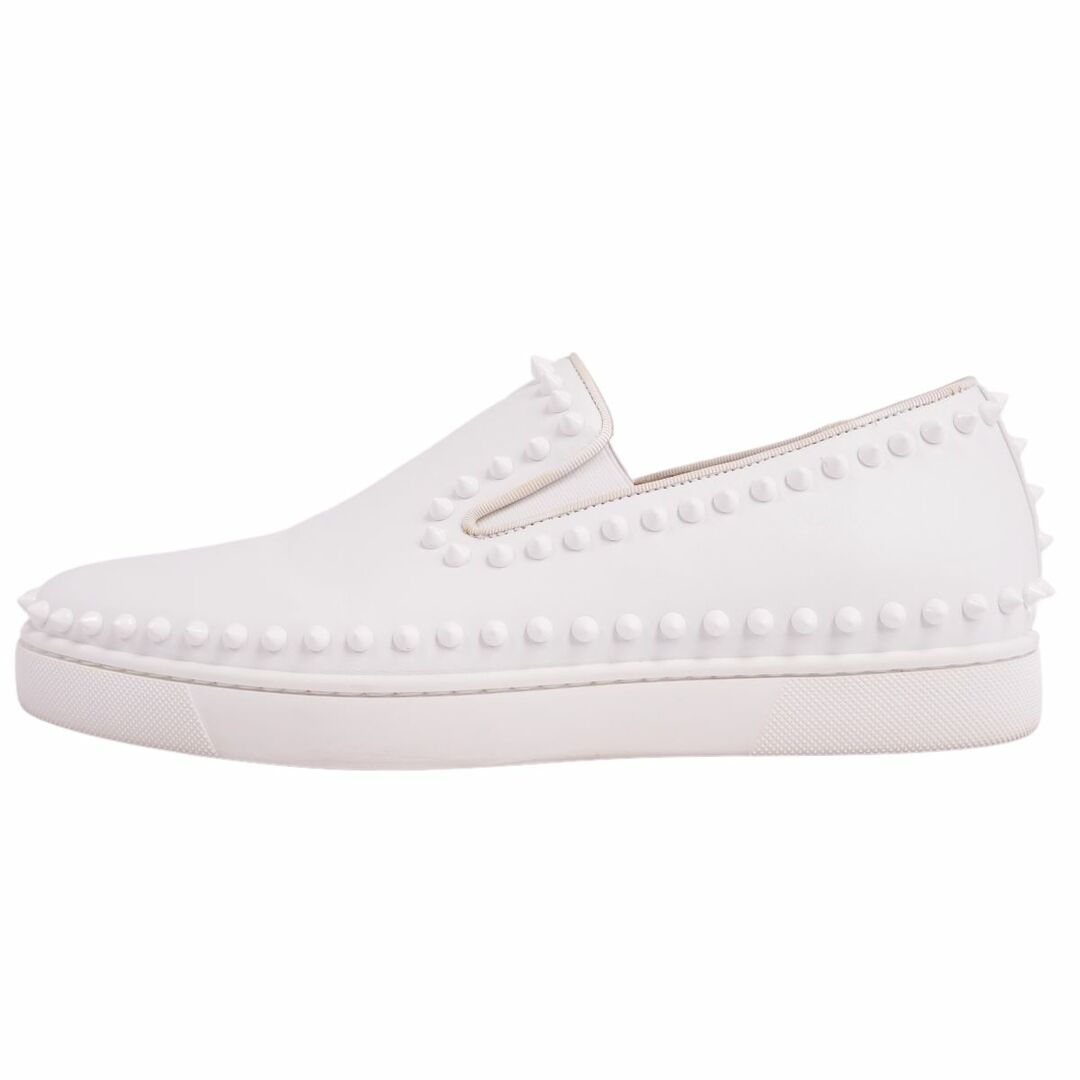 クリスチャンルブタン Christian Louboutin スニーカー スリッポン PIK BOAT ピックボート スタッズ スパイク カーフレザー  シューズ メンズ 41(26cm相当) ホワイト