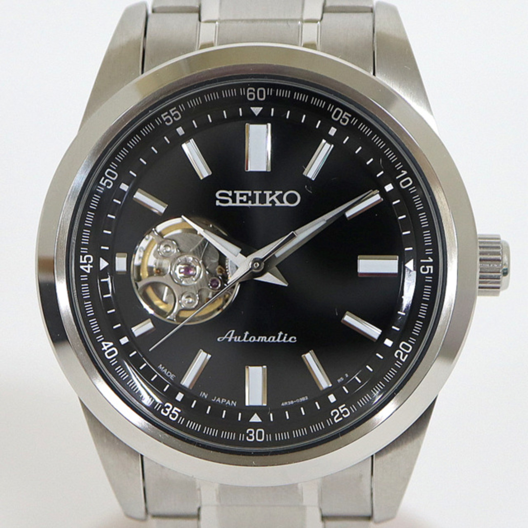 【SEIKO】セイコー プレサージュ メンズ 腕時計 AT SS 自動巻き ブラック文字盤 4R38-02A0/md14477ar