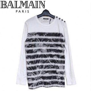 バルマン(BALMAIN)の【新品】確実正規品 BALMAIN　バルマン フローラル ボーダー Ｔシャツ(Tシャツ/カットソー(七分/長袖))