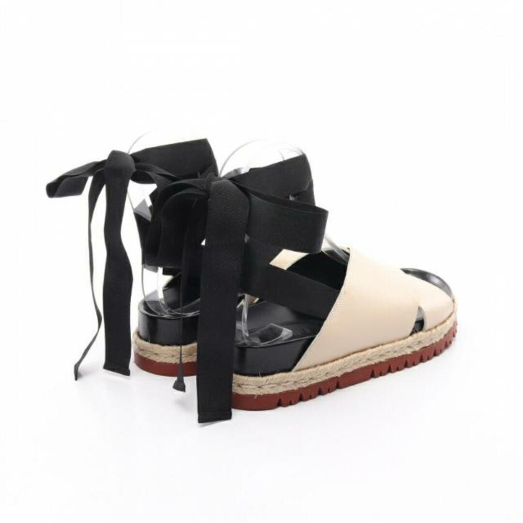 Marni(マルニ)の サンダル レザー ベージュ ブラック リボン レディースの靴/シューズ(サンダル)の商品写真