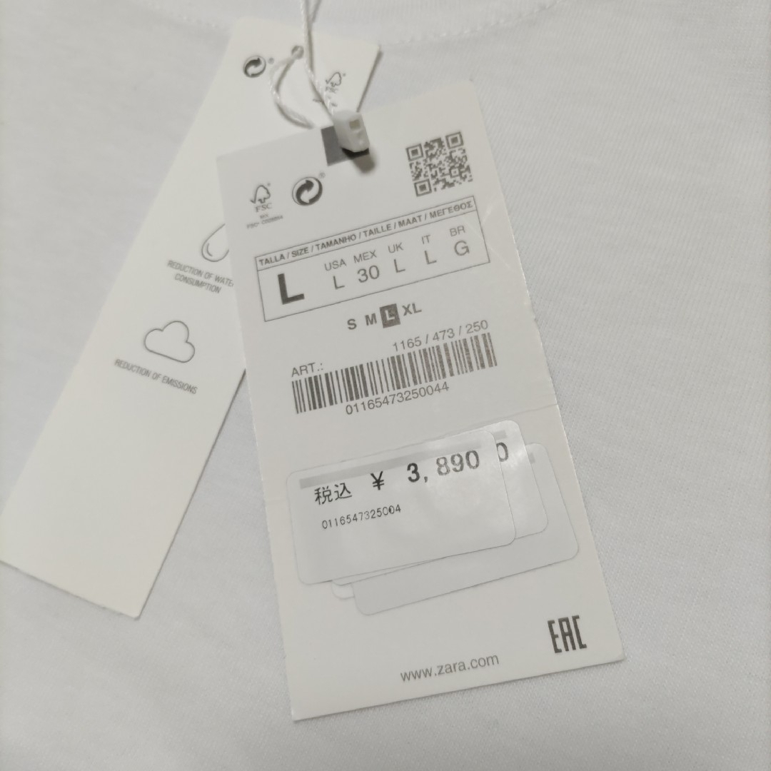 ZARA(ザラ)の新品 ZARA ザラ レディース ビジュー ジュエリー  Tシャツ L レディースのトップス(Tシャツ(半袖/袖なし))の商品写真