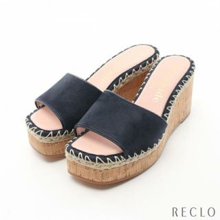 Cosette Slide Sandals ミュール サンダル スエード ネイビー