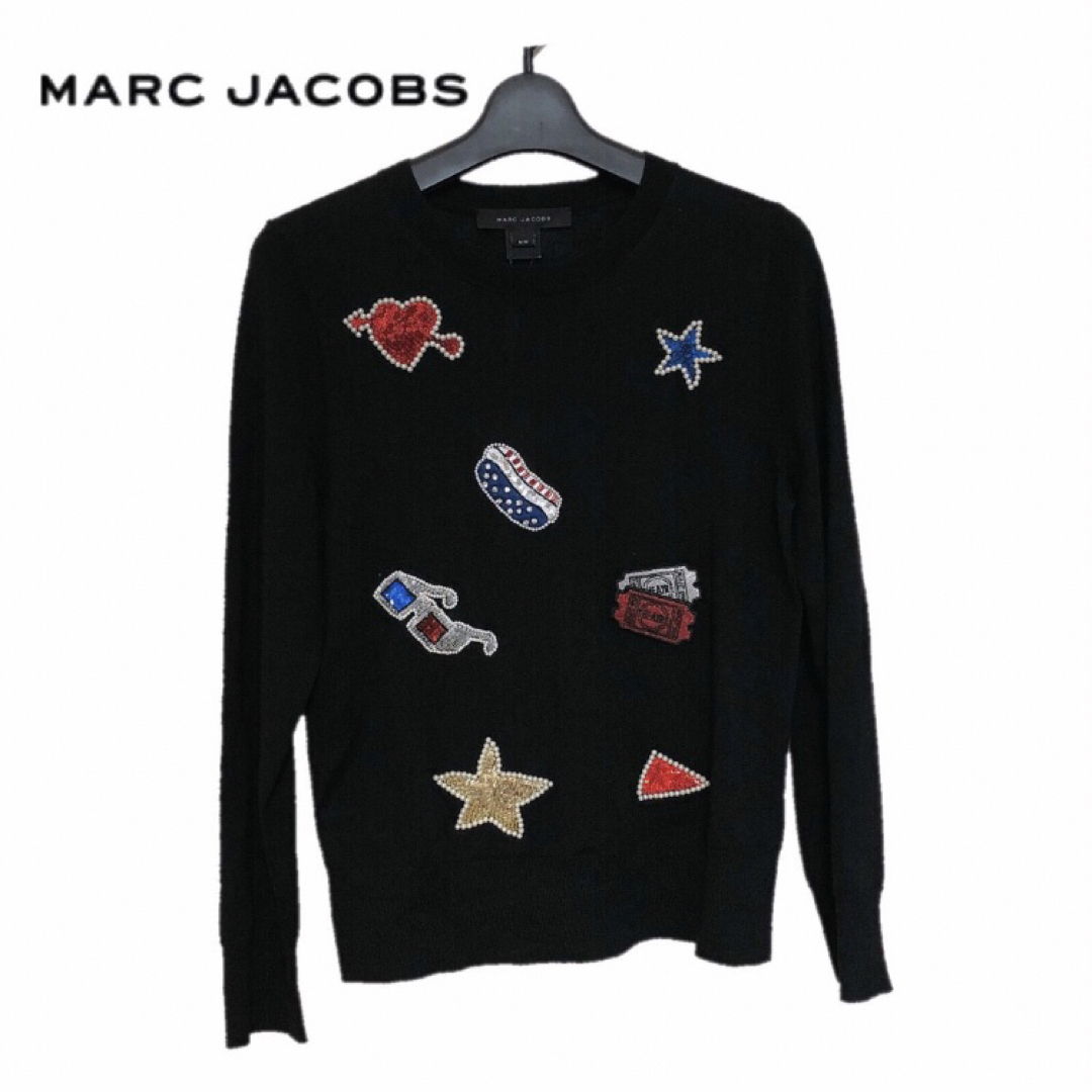 【新品】確実正規品 MARC JACOBS スパンコール ワッペン ニット