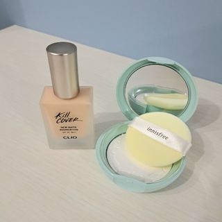 イニスフリー(Innisfree)のCLIOリキッドファンデ&イニスフリーフェイスパウダーセット(ファンデーション)