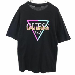 ゲス(GUESS)のゲス バックプリント 半袖 Tシャツ M ブラック Guess ロゴ メンズ 【中古】  【230817】 メール便可(Tシャツ/カットソー(半袖/袖なし))