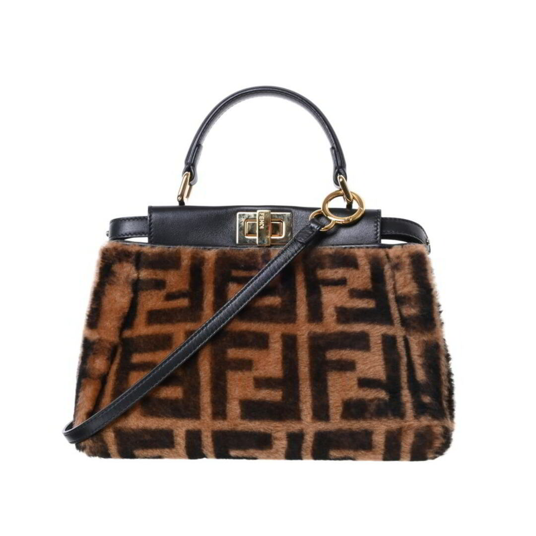 FENDI ズッカ柄 ミニ ピーカブー ファー×レザー 2WAY ハンド バッグ | フリマアプリ ラクマ