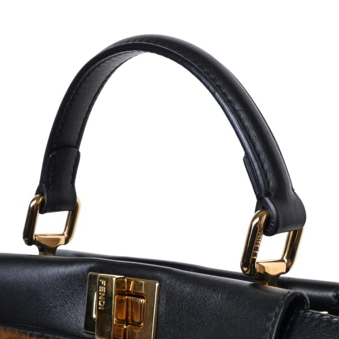 FENDI - FENDI ズッカ柄 ミニ ピーカブー ファー×レザー 2WAY ハンド