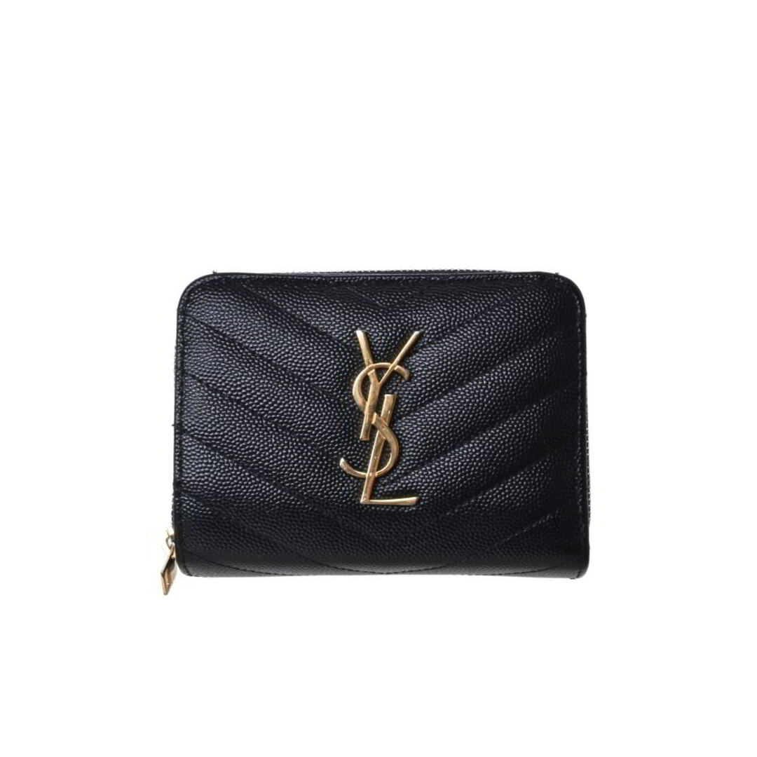 Saint Laurent Paris エンボスレザーコンパクトウォレット 財布-