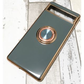 グーグルピクセル(Google Pixel)のGoogle Pixel 6a ケース ピクセル スマホリング付き グレー(Androidケース)