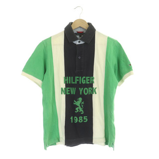 トミーヒルフィガー(TOMMY HILFIGER)のトミーヒルフィガー ポロシャツ 半袖 切替 フロッキー コットン S 緑(ポロシャツ)