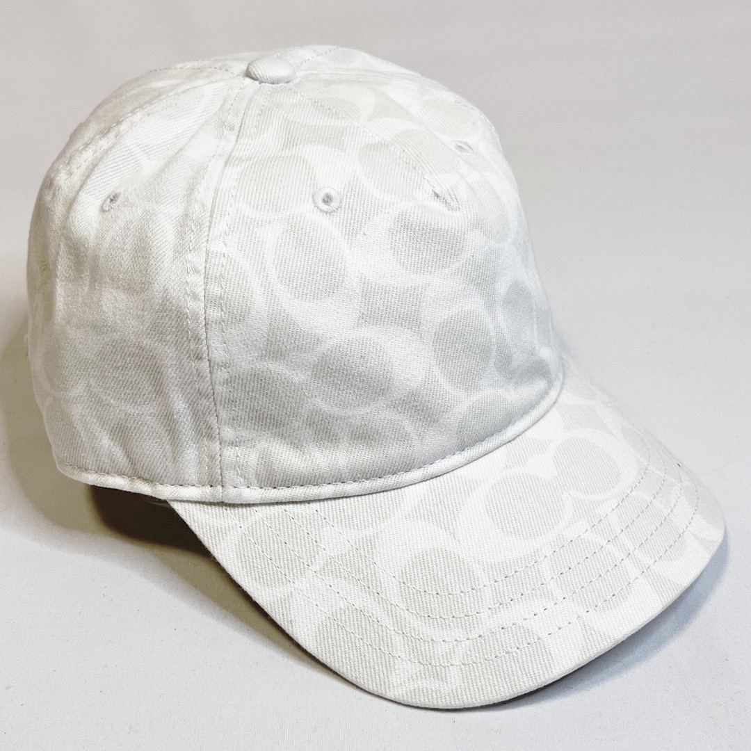COACH(コーチ)のCOACH コーチ キャップ 帽子 シグネチャー ホワイト 白 メンズの帽子(キャップ)の商品写真