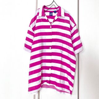 ギャップ(GAP)の希少 90s OLDGAP オールドギャップ 半袖　ストライプシャツ(シャツ)