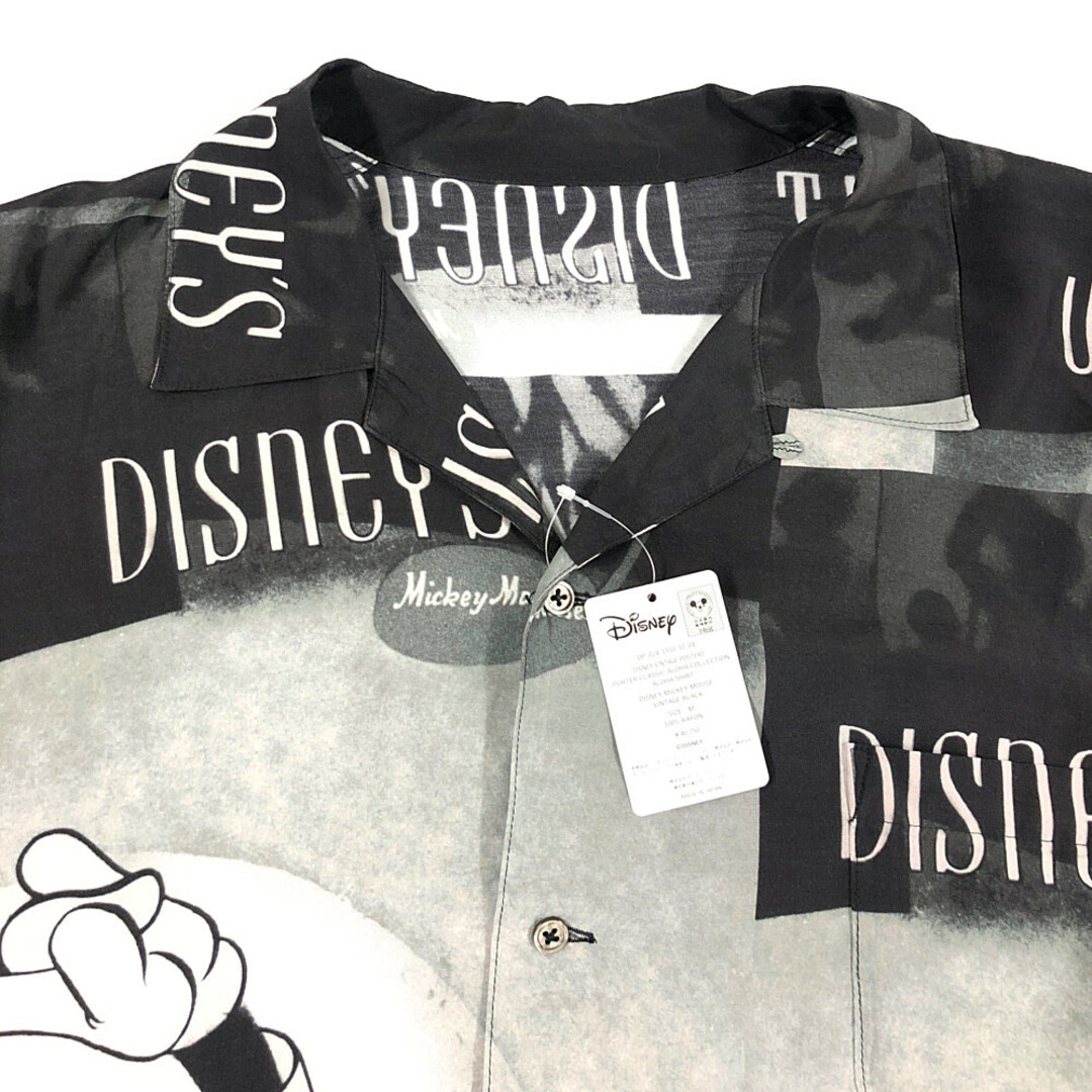 PORTER CLASSIC ポータークラシック ×Disney ミッキーマウス レーヨン 半袖シャツ 黒系 サイズM 正規品 / 31713