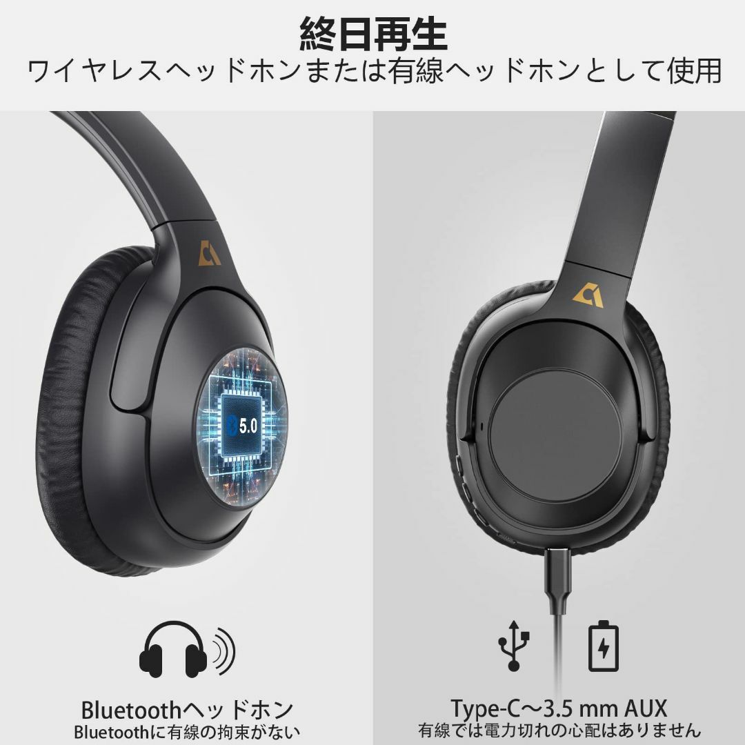 Ankbit E500Pro ワイヤレス ヘッドホン Bluetooth ノイズキャンセ