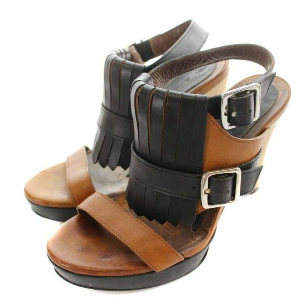 Marni - マルニ ストラップサンダル レザー ハイヒール 厚底 37 24cm