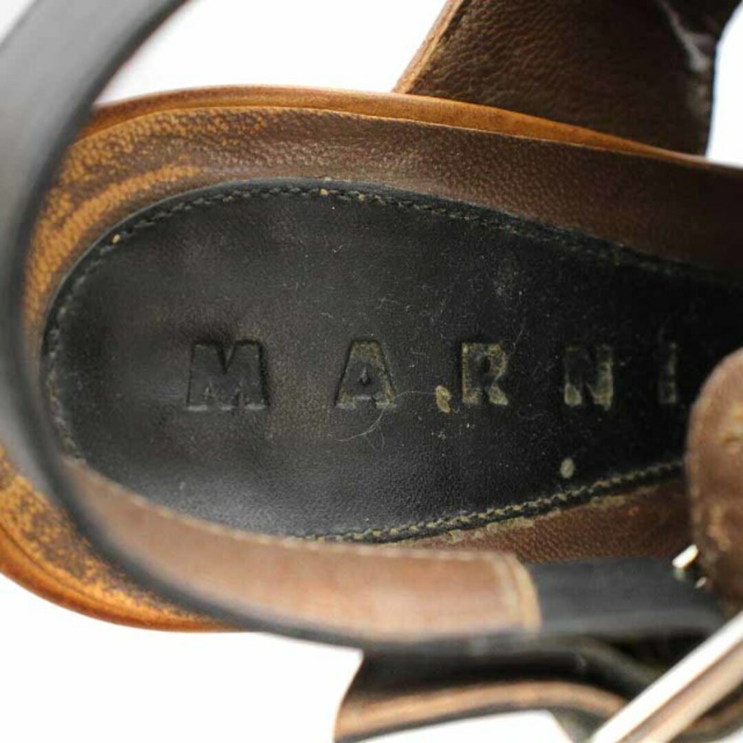 Marni - マルニ ストラップサンダル レザー ハイヒール 厚底 37 24cm