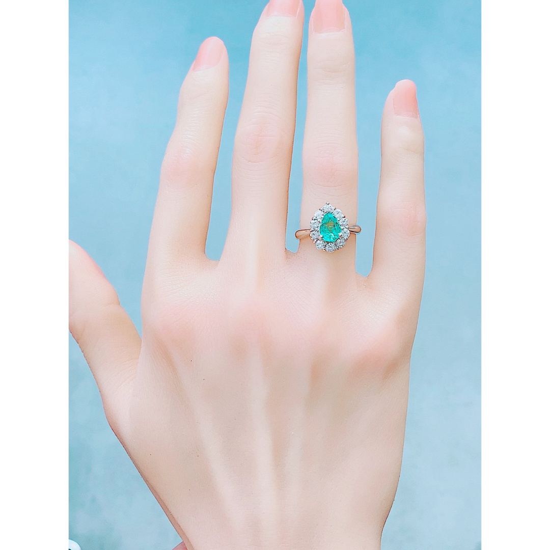 6.9g★1.12ct★✨エメラルド0.80ctダイヤモンドプラチナリング指輪 レディースのアクセサリー(リング(指輪))の商品写真