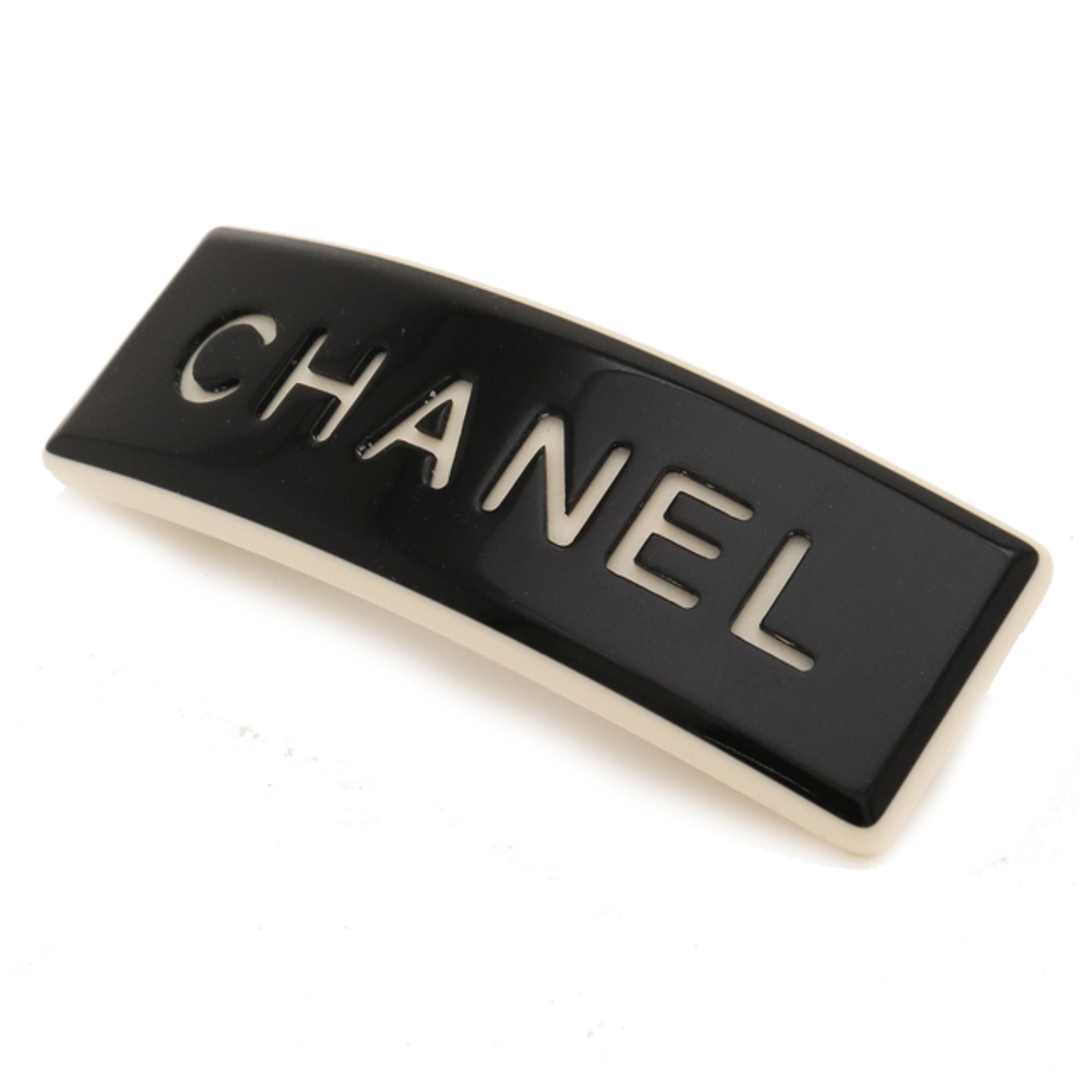 シャネル CHANEL ロゴデザイン バレッタ ヘアアクセサリー バイカラー ブ