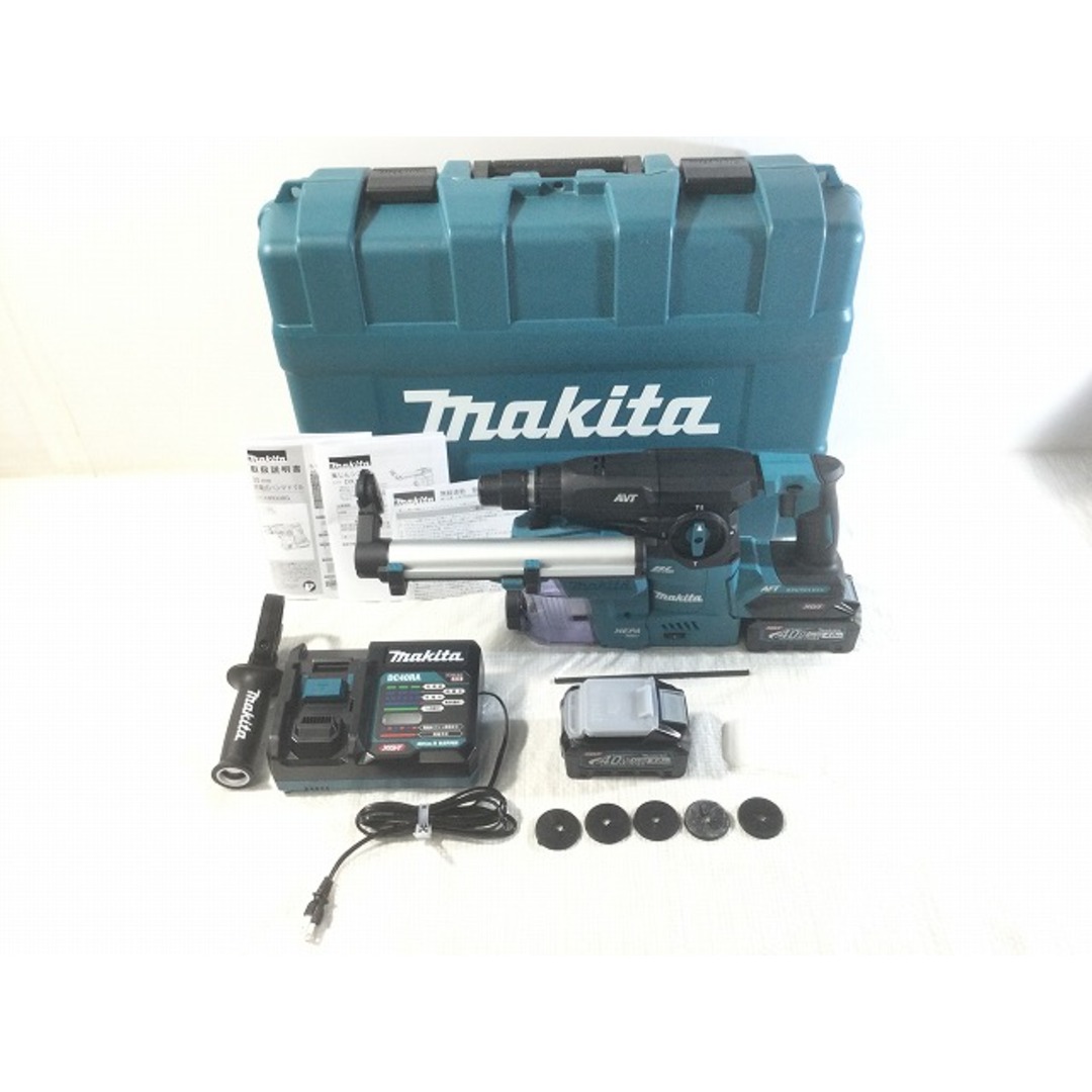 Makita(マキタ)の☆未使用品☆ makita マキタ 40Vmax コードレスハンマードリル HR008GRMXV 青/ブルー バッテリー2個(40V 4.0Ah)充電器+ケース 77123 自動車/バイクのバイク(工具)の商品写真