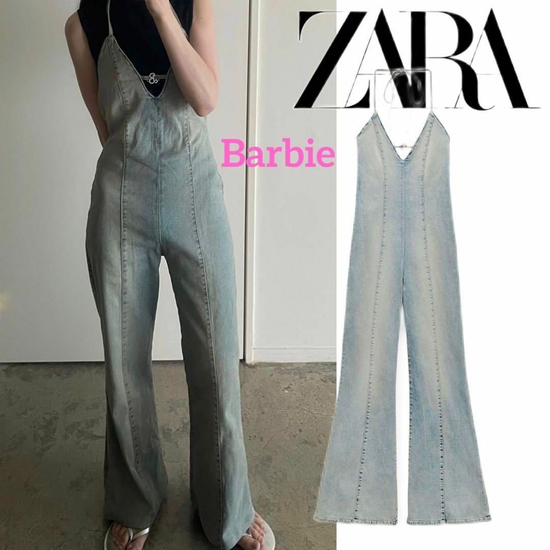 ZARA Barbie デニムホルターネックジャンプスーツ M