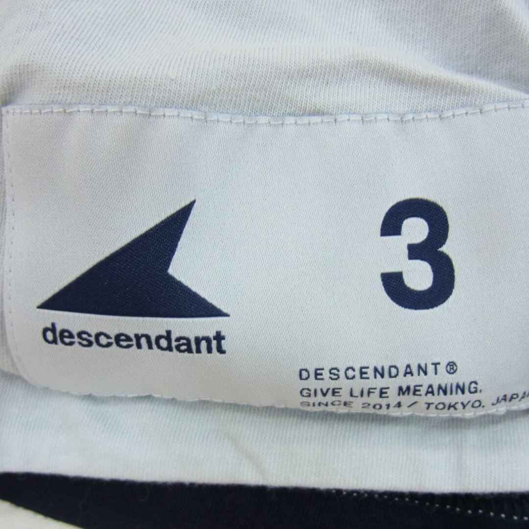 DESCENDANT ディセンダント Ｔシャツ 23SS 231ATDS-CSM15 SONS DOUBLEFACE SS カレッジロゴ  ダブルフェイス リバーシブル 半袖 Tシャツ 天竺 グレー系 ネイビー系 3【中古】