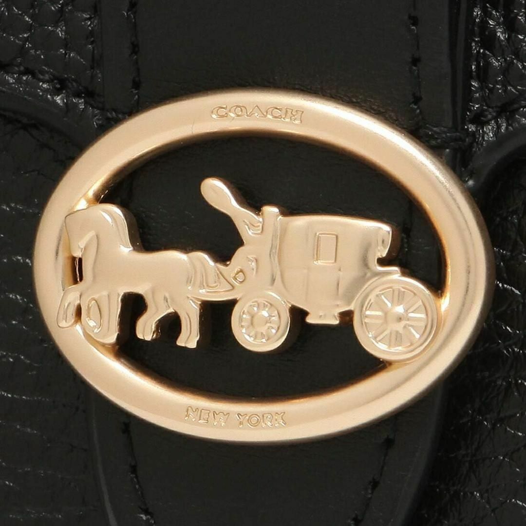 COACH コーチ　ブラック　二つ折り財布　ゴールドホースチャーム　F6654