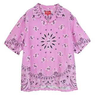 シュプリーム(Supreme)のSupreme シュプリーム 半袖シャツ 21SS Bandana Silk S/S Shirt バンダナ シルク 半袖 シャツ ピンク系 L【中古】(シャツ)