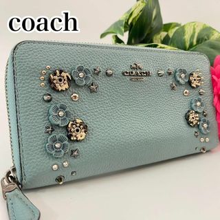 【極美品】coach コーチ　ティーローズ　財布　三つ折り　PVC