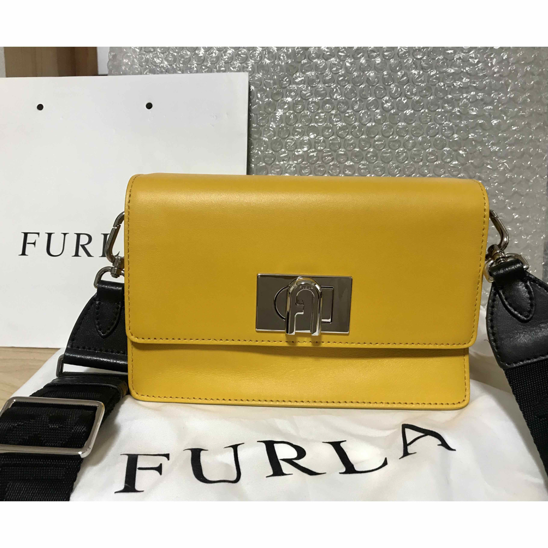 希少 フルラ FURLA ショルダーバッグ 2way イエロー系 (訳あり)バッグ