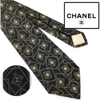 シャネル(CHANEL)の【美品】CHANEL ネクタイ 総柄 ロゴ有り(ネクタイ)