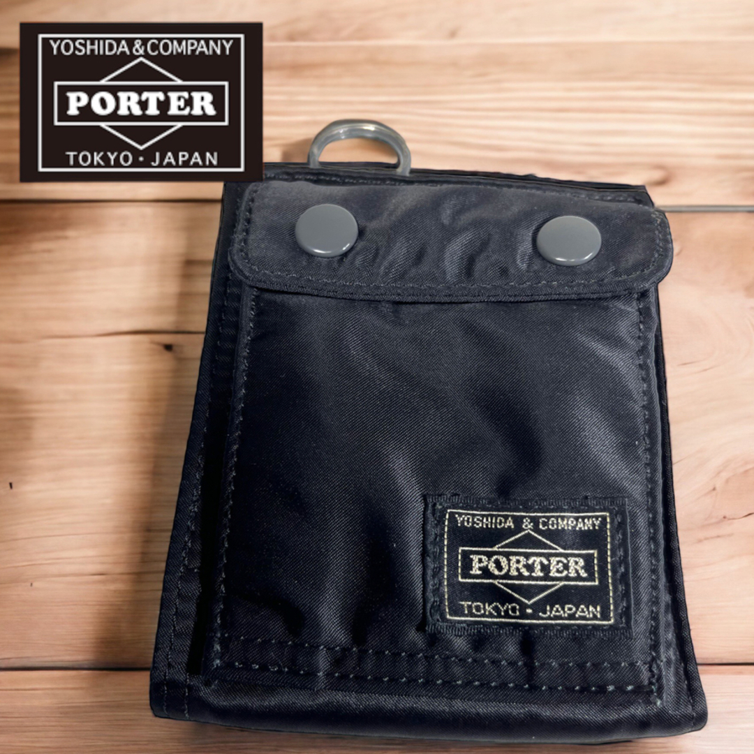 PORTER - 美品✴︎ポーター 二つ折り財布 RORTER タンカー ブラックの