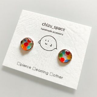 レインボーカラーな一粒ピアス/イヤリング(ピアス)