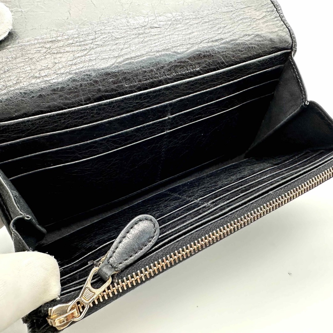極美品】バレンシアガ クラシック シティ 長財布 ブラック レザー