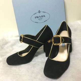 プラダ(PRADA)のPRADA チャンキーヒール ストラップパンプス【本革】(ハイヒール/パンプス)