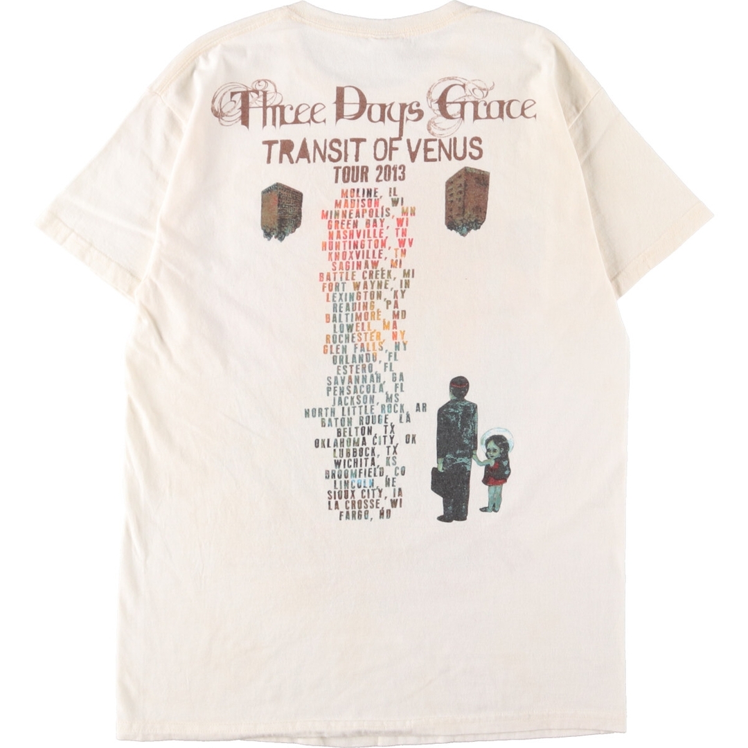 古着 ギルダン GILDAN THREE DAYS GRACE スリーデイグレイス TRANSIT OF VENUS TOUR 2013 両面プリント  バンドTシャツ バンT メンズM /eaa363245
