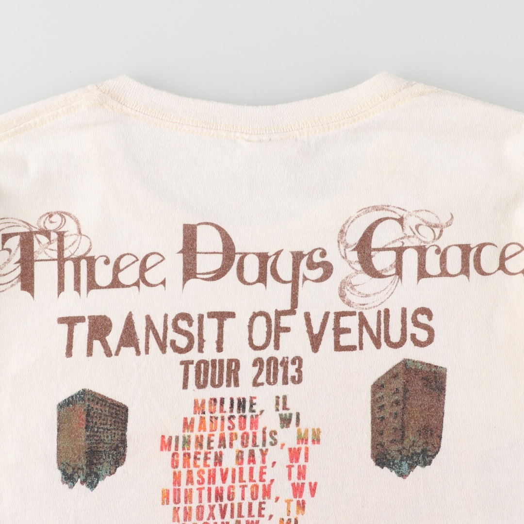 ギルダン GILDAN THREE DAYS GRACE スリーデイグレイス TRANSIT OF VENUS TOUR 2013 両面プリント バンドTシャツ バンT メンズM /eaa363245