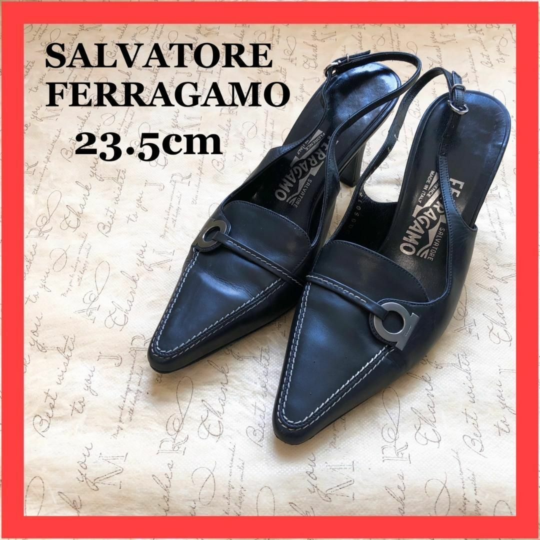 SALVATORE FERRAGAMO  スムース  ブラック 6サイズ