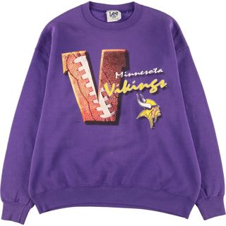 リー(Lee)の古着 90年代 リー Lee SPORT NFC MINNESOTA VIKINGS ミネソタ バイキングス スウェットシャツ トレーナー USA製 メンズXL ヴィンテージ /eaa363657(スウェット)